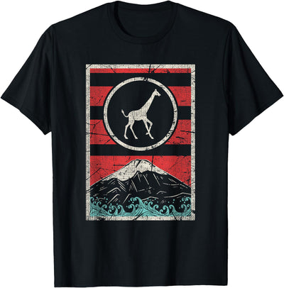 Giraffe Retro Vintage Japanese 80s Style Gift T-Shirt