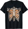 Ribcage Pumpkin Spooky Halloween Women Men Kids Retro Vintage 90s Ribcage Pumpkin Face Horror Halloween T-Shirt - Black