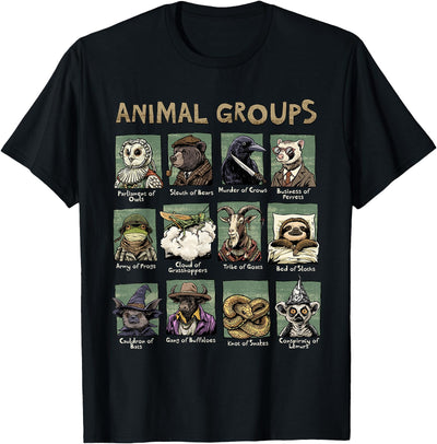 Animal Group Names Illustrated Chart T-Shirt