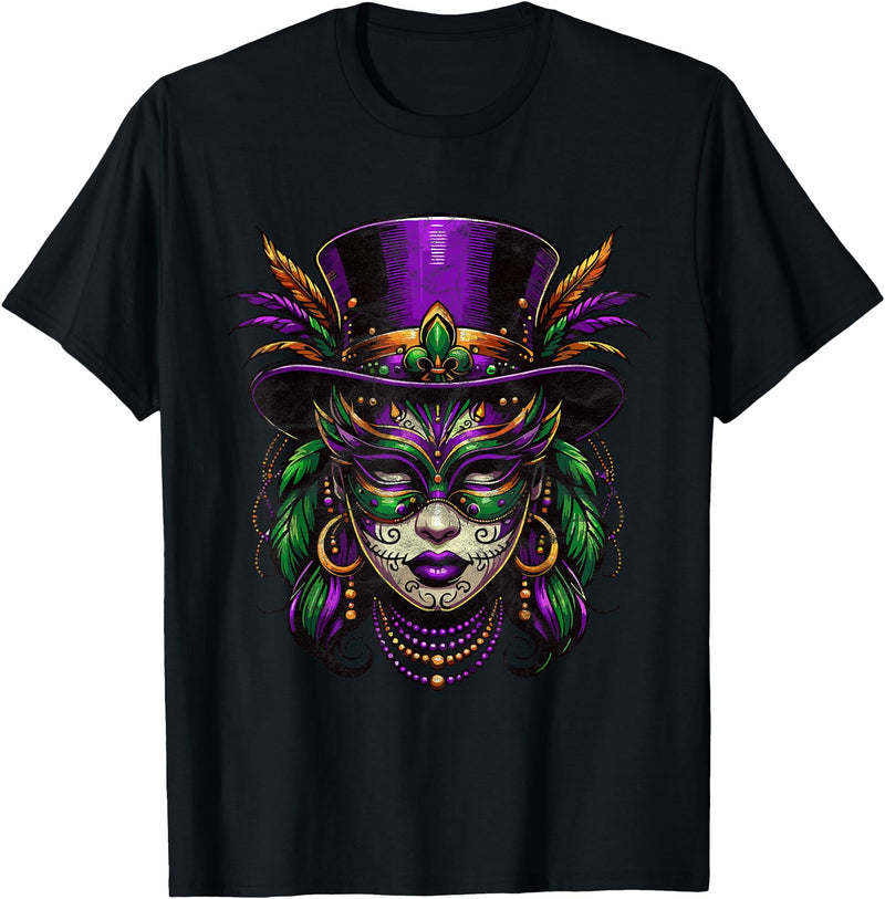 Mardi Gras Voodoo Doctor Clothing Women Mardi Gras Priestess Women New Orleans Witch Doctor Voodoo T-Shirt - Black