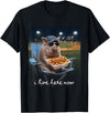 Funny Men Women Pig Baseball Outfit Funny Pig Baseball I Live Here Now T-Shirt - Black