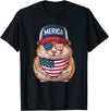 Hamster 4th of July US American Flag Patriotic T-Shirt - Black