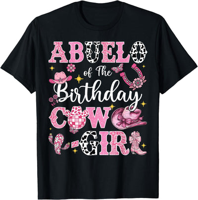 Cowgirl Birthday Family Matching Abuelo of the Birthday Cow T-Shirt
