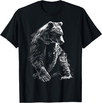 Bear Animal Art Graphic Drawing Motif Bear T-Shirt
