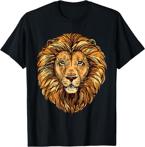 ROSS BOSS Majestic Lion Mane Detail Art T-Shirt - Black