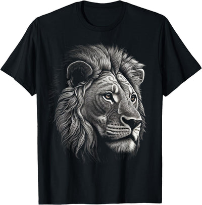 Lion in White - Animal Lion T-Shirt