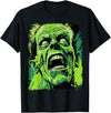 FrightNightFits Classic Horror Green Evil Crazy Scientist Freak Halloween T-Shirt - Black