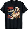 Animal Lovers Fourth Of July Funny Tees Men Women Funny Patriotic Chill The Fourth Out Polar Bear 4th of July T-Shirt - Black
