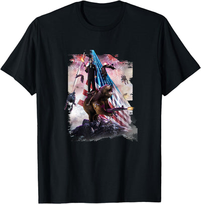 Abe Lincoln Riding Bear American Patriotic Funny T-Shirt