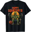 Halloween Monster Spooky Gym and Fitness Leg Day Happy Squatober Leg Day Challenge Vintage Halloween Zombie T-Shirt - Black