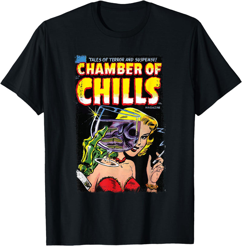 Velleity Studios Horror Comic Book Cover Chamber of Chills 19 T-Shirt - Black