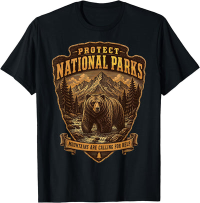 Protect National Parks Bear Vintage Arrowhead Badge Apparel T-Shirt