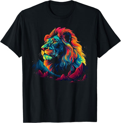 Lion Animal Black Graphic T-Shirt