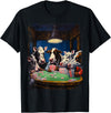 Noah&Friends Playing Card Pop Art Gambling Cows Playing Poker Cards T-Shirt - Black