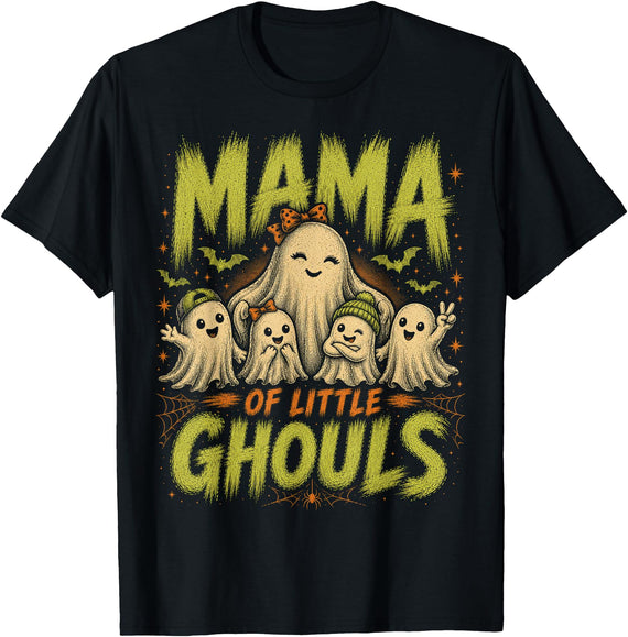 Mama of Little Ghouls Halloween Clothing BB Funny Halloween Mom Shirt Mothers Day Mama of Little Ghouls T-Shirt - Black