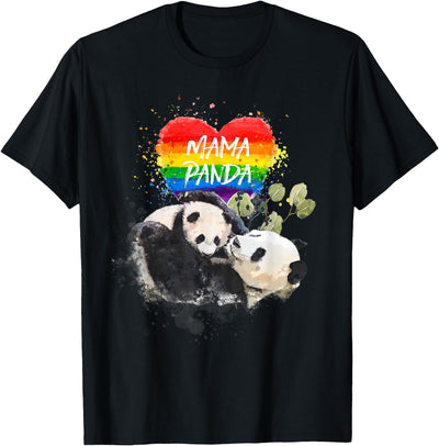 LGBT Pride Mama Panda Bear Rainbow Love Mother's Day Gift T-Shirt