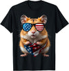 Hamster 4th Of July American Independence Day USA Patriotic T-Shirt - Black