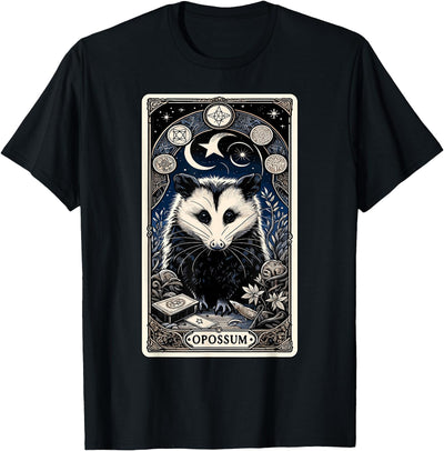 Team Trash Opossum Tarot Cards Opossum Tarot Card Goth Possum Witchcraft Gothic Occult T-Shirt