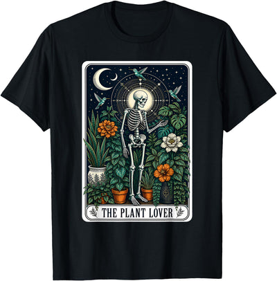 Plant Lover Tarot Card Halloween Tees Plant Lover Tarot Card Halloween Skeleton Spooky Season T-Shirt