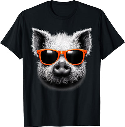 Cool Pig Wearing Sunglasses Graphic Art T-Shirt