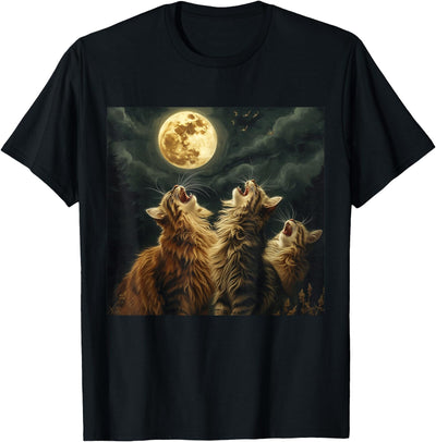 Funny Howl At Moon Maine Coon Cats Apparel Maine Coon Howl At Moon Cat Lover T-Shirt