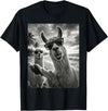 Funny Llama Stuff Accessories & Gifts Cool Llama Selfie At The Beach, Cute Llamas Alpaca T-Shirt - Black