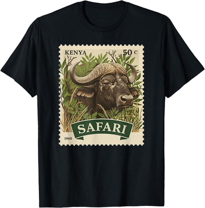 Cow South Africa African Safari Stamp Buffalo Kenya Postage T-Shirt