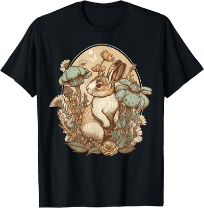 Cottagecore Rabbit with Mushrooms T-Shirt