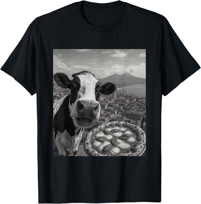 From Around the World Cow Pizza Selfie Funny Italy Meme T-Shirt