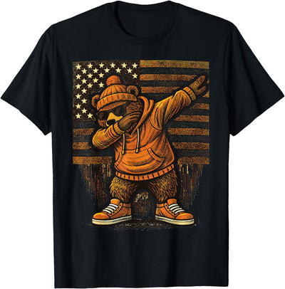 Vintage Dabbing Bear Funny Retro Graphic T-Shirt