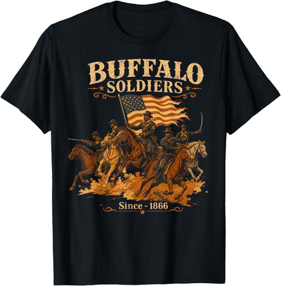 Cow Buffalo Soldiers Heritage Military History Abstract Art T-Shirt