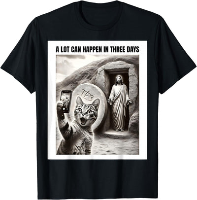 Funny Religious faith based Easter Meme Easter Meme Cat Taking Selfie Jesus Resurrection Christian T-Shirt