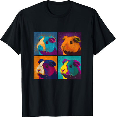 Guinea Pig Pop Art Design Illustration Colorful Animal Women T-Shirt