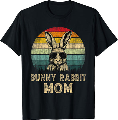 Retro Sunset Rabbit Bunny Mom T-Shirt