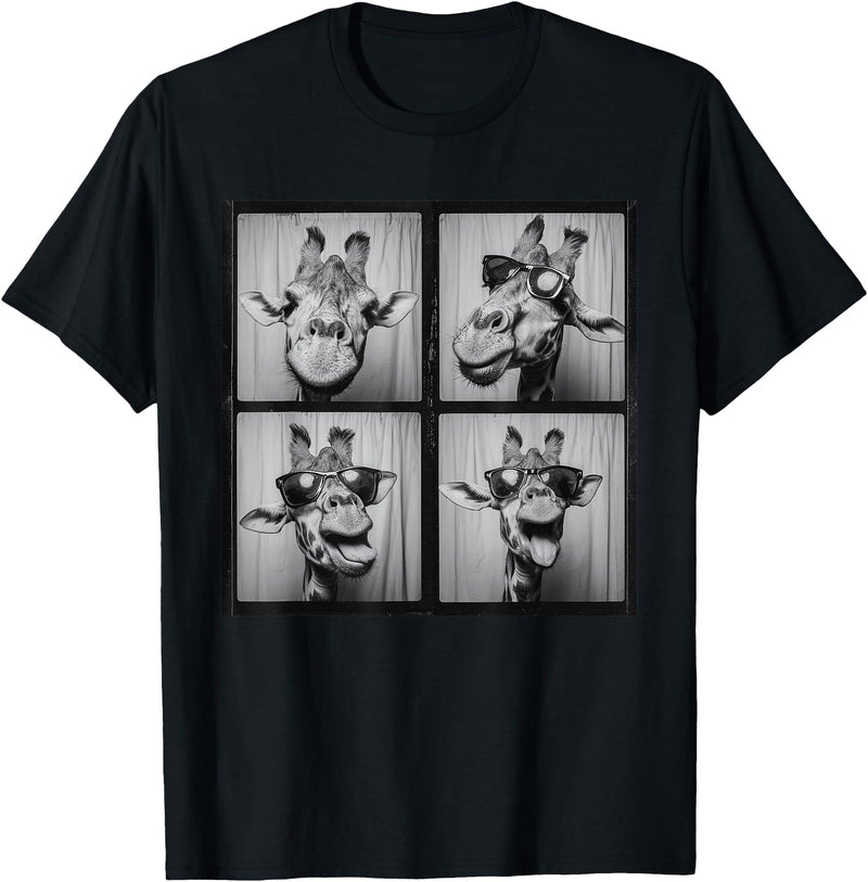FunnyGiraffeCo. Funny Giraffe Sunglasses T-Shirt - Black