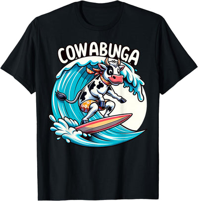 Surfers Cowabunga Beach Surfing Cow Surfingboard Surfboard T-Shirt