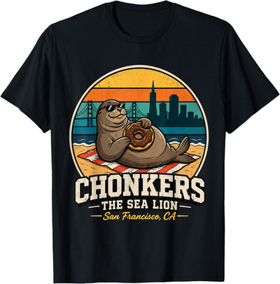 Chonkers The Sea Lion San Francisco Funny Seal T-Shirt