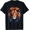 Cool Lions, Astrology And Horoscope Designs Lion Colourful Lion from Africa King of Animals Polygon T-Shirt - Black
