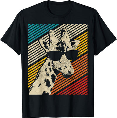 Giraffe Vintage Sunglasses Funny Gift T-Shirt
