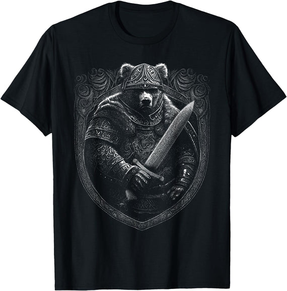 NORSKE TRÅDER Odin Viking Bear Norwegian Norse Vikings Mythology T-Shirt - Black