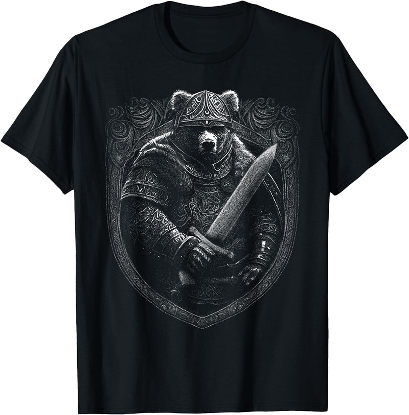 NORSKE TRÅDER Odin Viking Bear Norwegian Norse Vikings Mythology T-Shirt - Black