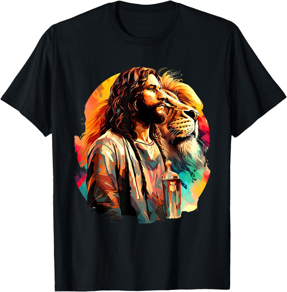 Tribe Of Judah Lion Shirt Lion Of Judah Jesus Christian Faith Men Women Gifts T-Shirt - Black