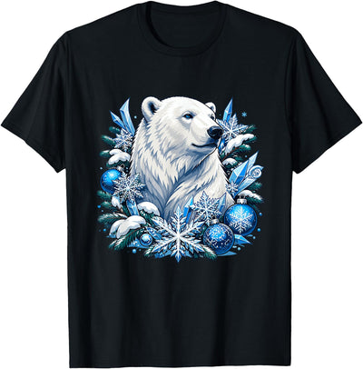 Arctic Polar Bear Snowflake Winter Christmas Christmas Polar Bear Snowflakes Winter Ornaments T-Shirt