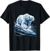 Sea Ocean Animal Art Polar Bear Ocean Sea Polar Bear Motif Marine Mammal Artwork T-Shirt - Black