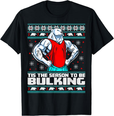 Polar Bear Funny Ugly Christmas Sweater Gym Workout Lifting T-Shirt