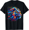 Funny Lion lover Gifts Colorful Lion T-Shirt - Black