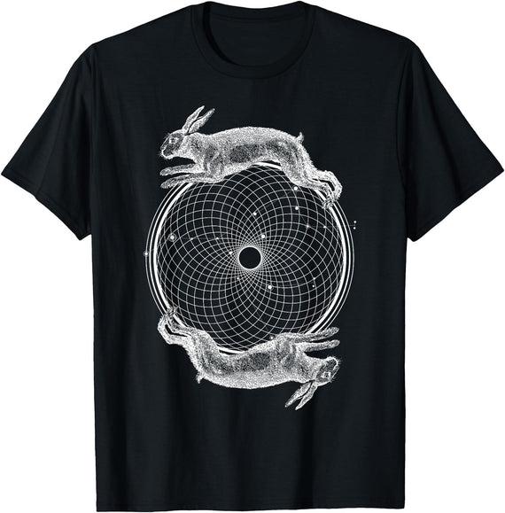 Torus Rabbits - Sacred Geometry T-Shirt in Black