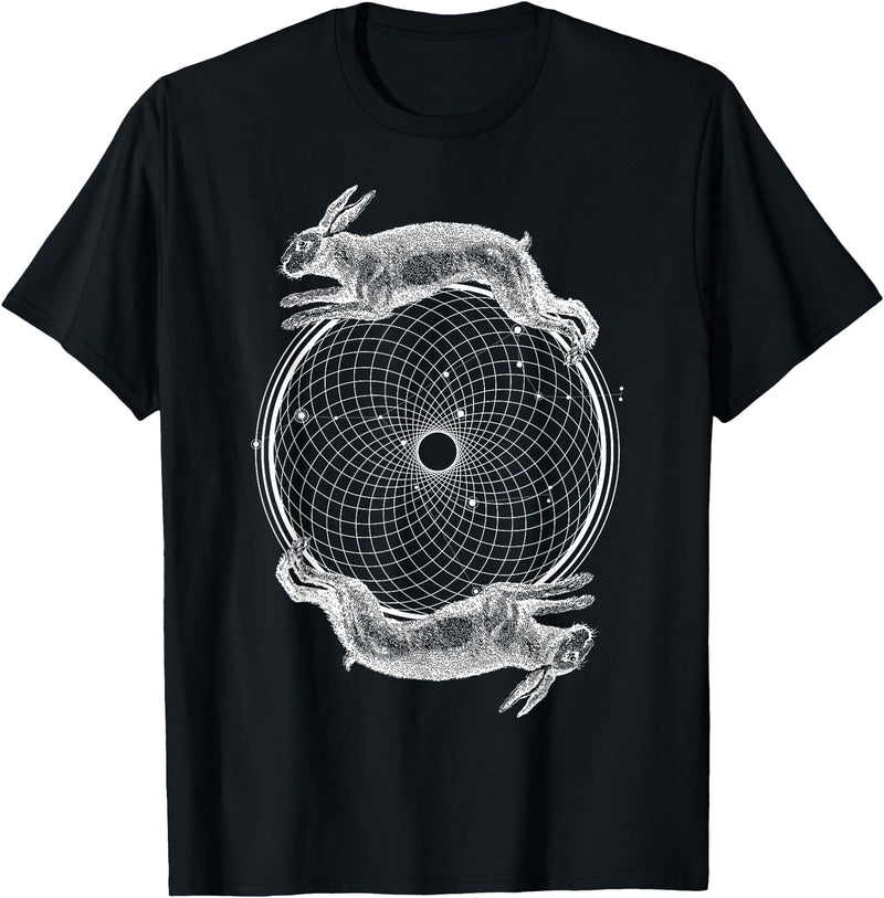 Torus Rabbits - Sacred Geometry T-Shirt in Black
