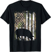 BoredKoalas Farming Farm Shirts Farmer Gifts Camo US Flag Pig Vintage Farm Animal Patriotic Farmer Gift T-Shirt - Black