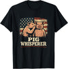 Funny Hog Design Pig Farmer Pig Whisperer Funny Pig Design Hog Farmer T-Shirt - As Pictured